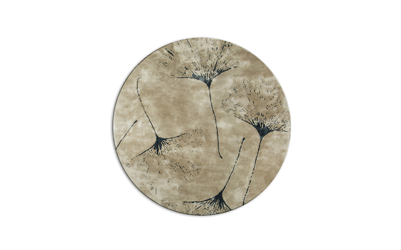 MACUSHI Round | Flower Patterned Round wool Rug by BRABBU